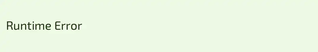 Runtime Error